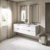 Kohler 60" wall-hung bathroom vanity cabinet with sink and quartz top