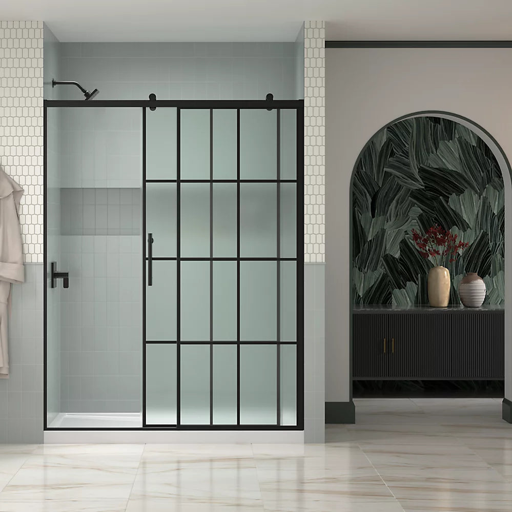 Kohler 77" H sliding shower door with 3/8"-thick glass