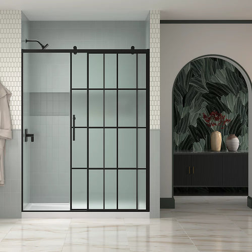 Kohler 77" H sliding shower door with 3/8"-thick glass