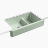 Kohler Smart Divide® 35-1/2" undermount double-bowl farmhouse kitchen sink with short apron