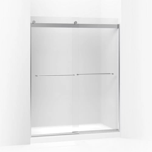 Kohler Sliding shower door, 74" H x 56-5/8 - 59-5/8" W, with 1/4" thick Frosted glass