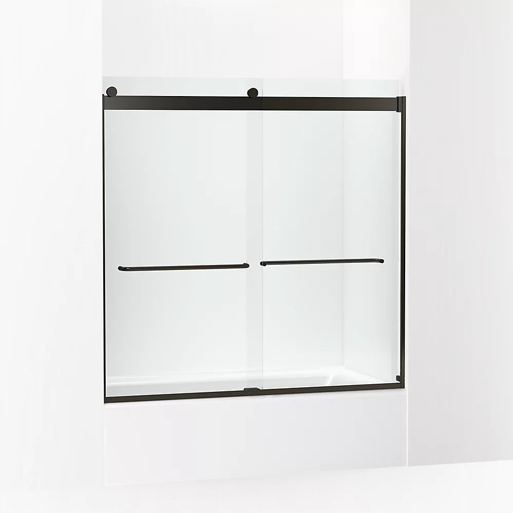 Kohler Levity 56-5 -59-5 W 59-3 H Bypass Bath Door With 1 -thick Crystal Clear Glass 5/8-Inch Tub Door