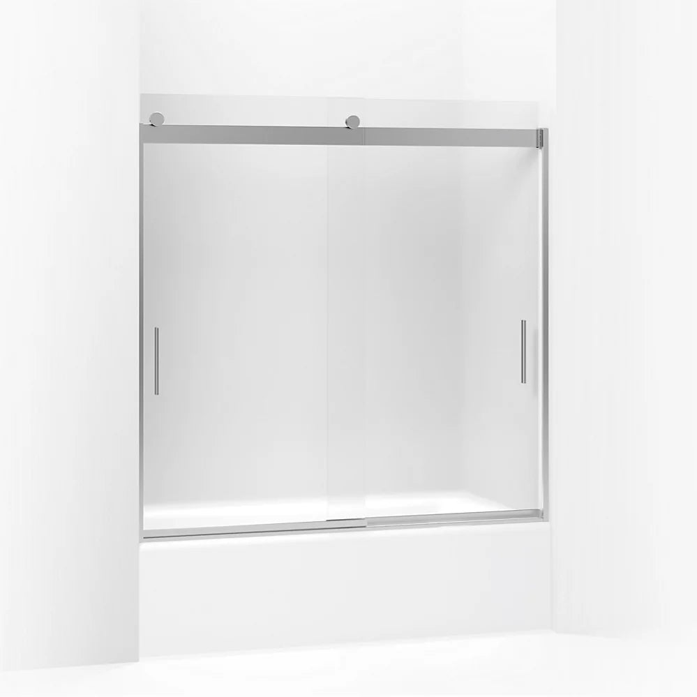 Kohler Sliding bath door, 59-3/4" H x 56-5/8 - 59-5/8" W, with 1/4" thick Frosted glass