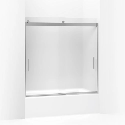 Kohler Sliding bath door, 59-3/4" H x 56-5/8 - 59-5/8" W, with 1/4" thick Frosted glass