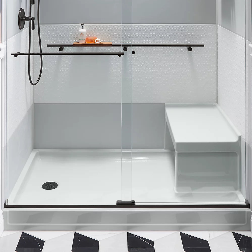 Kohler 60" x 36" alcove shower base, left drain