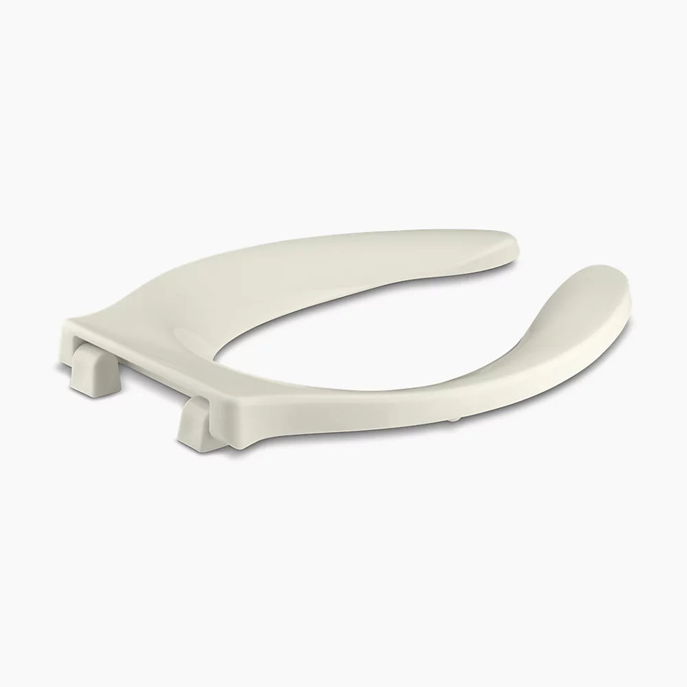 Kohler Elongated toilet seat with integrated handle and self-sustaining check hinge