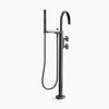 Kohler Floor-mount bath filler trim with industrial handles and handshower