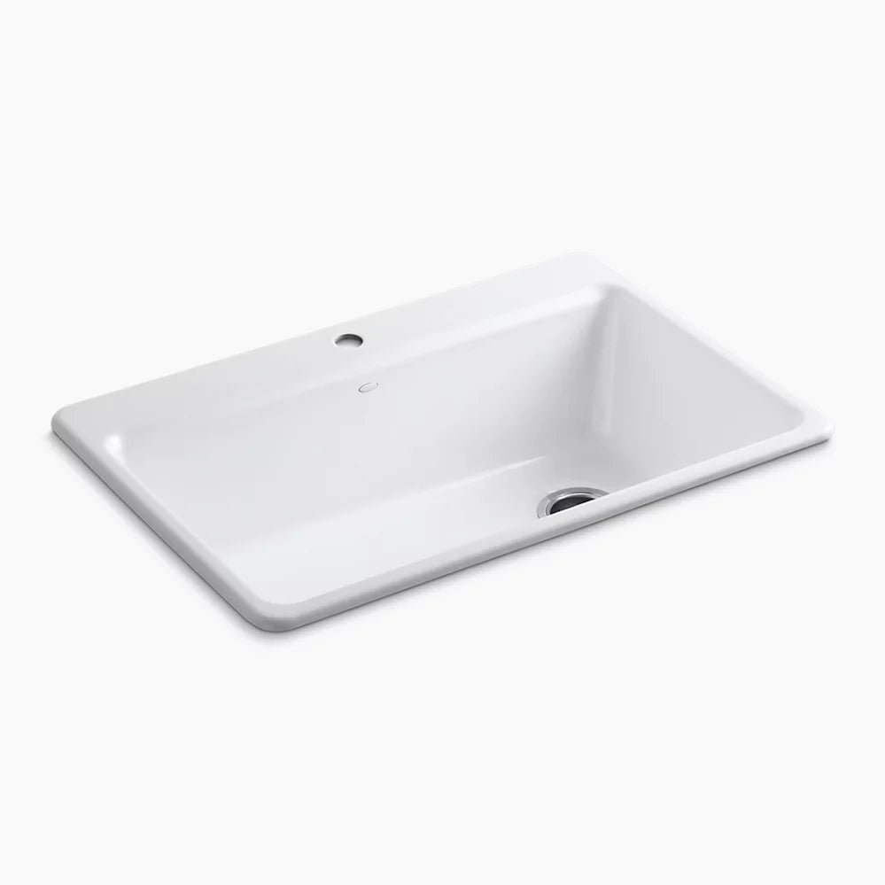 Kohler Riverby® 33" top-mount single-bowl workstation kitchen sink