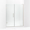 Kohler Frameless pivot shower door, 71-3/4" H x 57-1/4 - 58" W, with 3/8" thick Crystal Clear glass