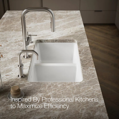 Kohler Riverby® 33" undermount double-bowl workstation kitchen sink