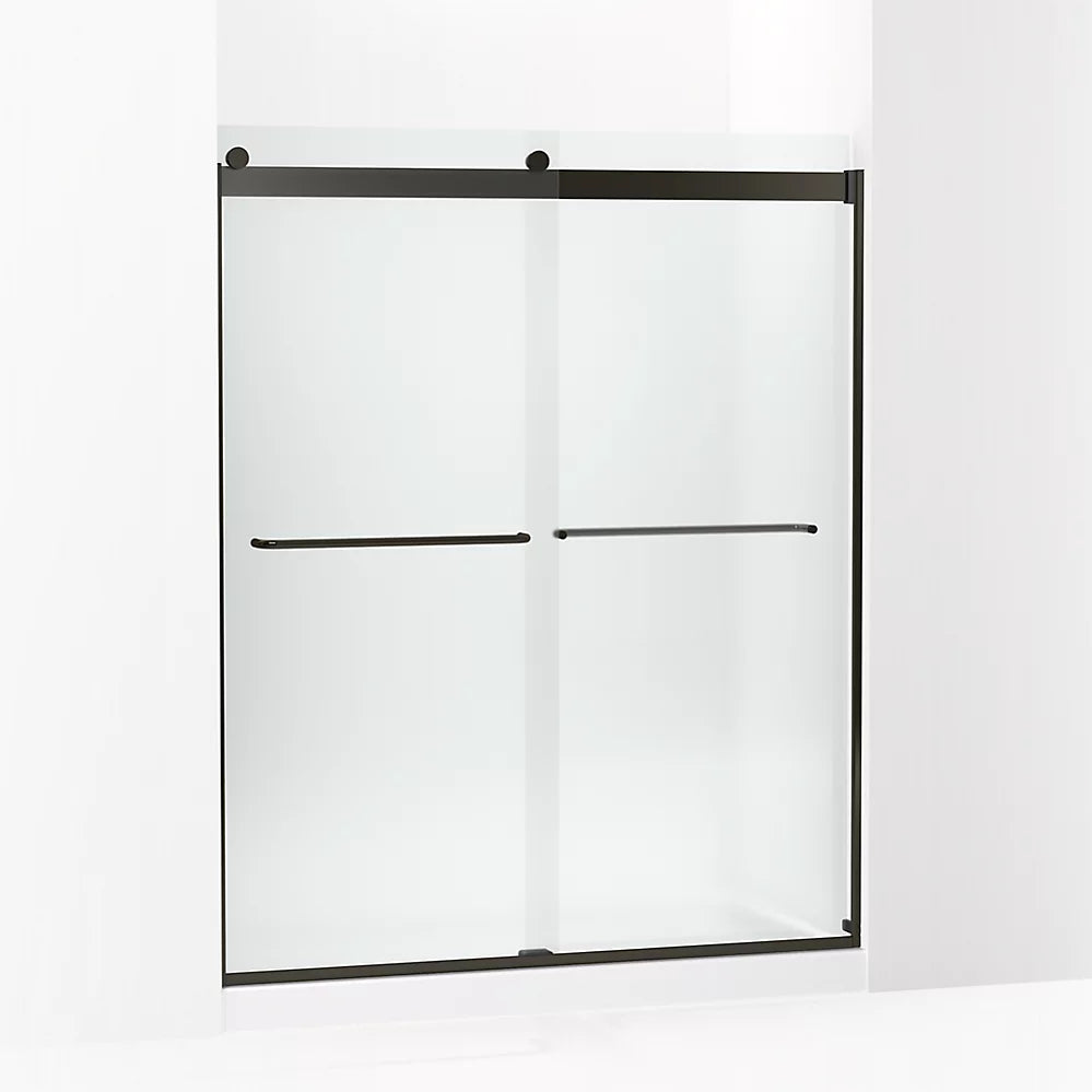 Kohler Sliding shower door, 74" H x 56-5/8 - 59-5/8" W, with 1/4" thick Frosted glass
