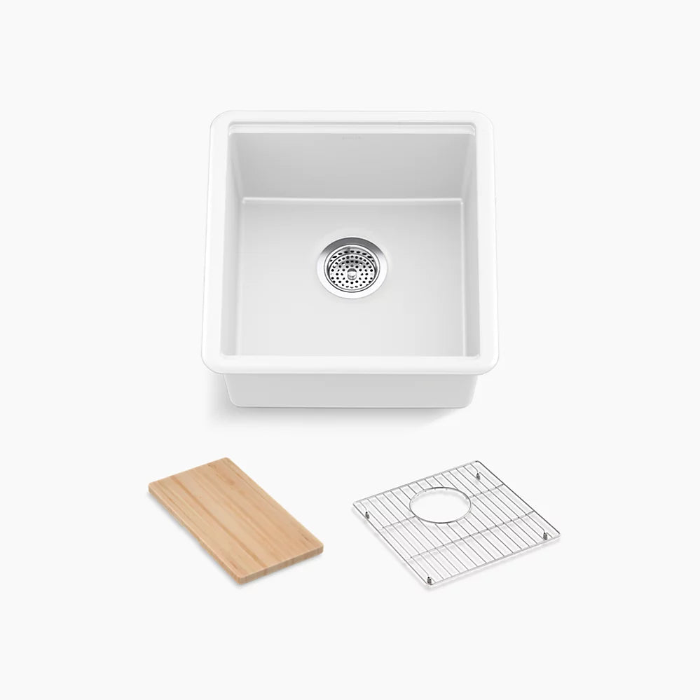 Kohler 18" undermount bar sink with accessories