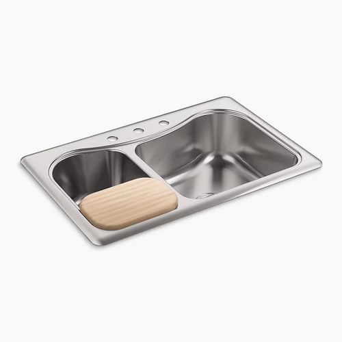 Kohler Staccato™ 33" top-mount double-bowl kitchen sink