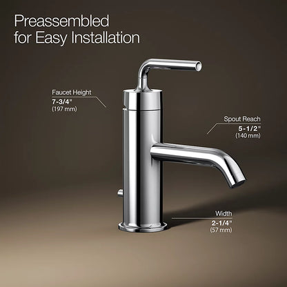 Kohler Single-handle bathroom sink faucet with Straight Lever handle, 1.2 gpm