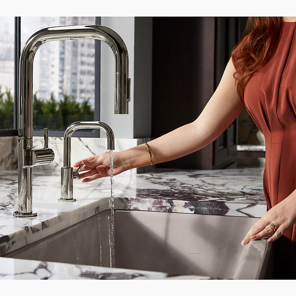 Kohler Touchless pull-down kitchen sink faucet with two-function sprayhead
