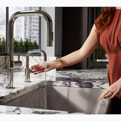 Kohler Touchless pull-down kitchen sink faucet with two-function sprayhead