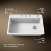 Kohler Riverby® 33" top-mount single-bowl workstation kitchen sink