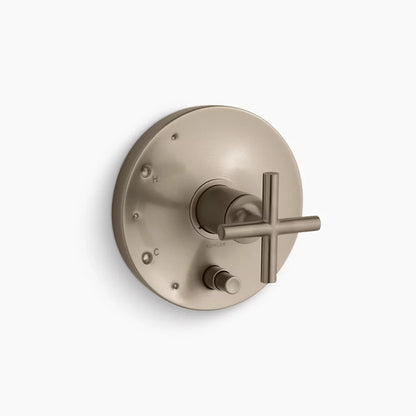 Kohler Rite-Temp® valve trim with push-button diverter and cross handle