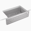 Kohler 34" undermount single-bowl farmhouse kitchen sink with faceted design