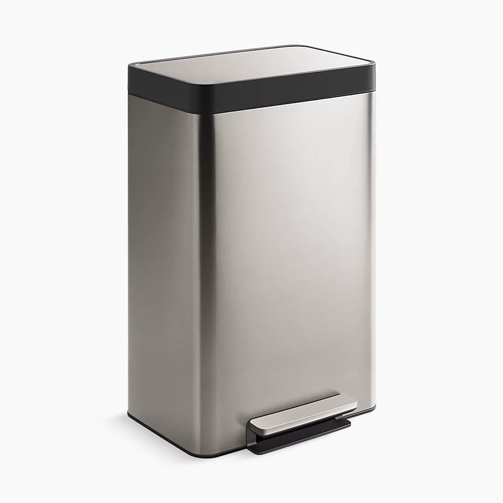 Kohler 13-gallon stainless steel step trash can