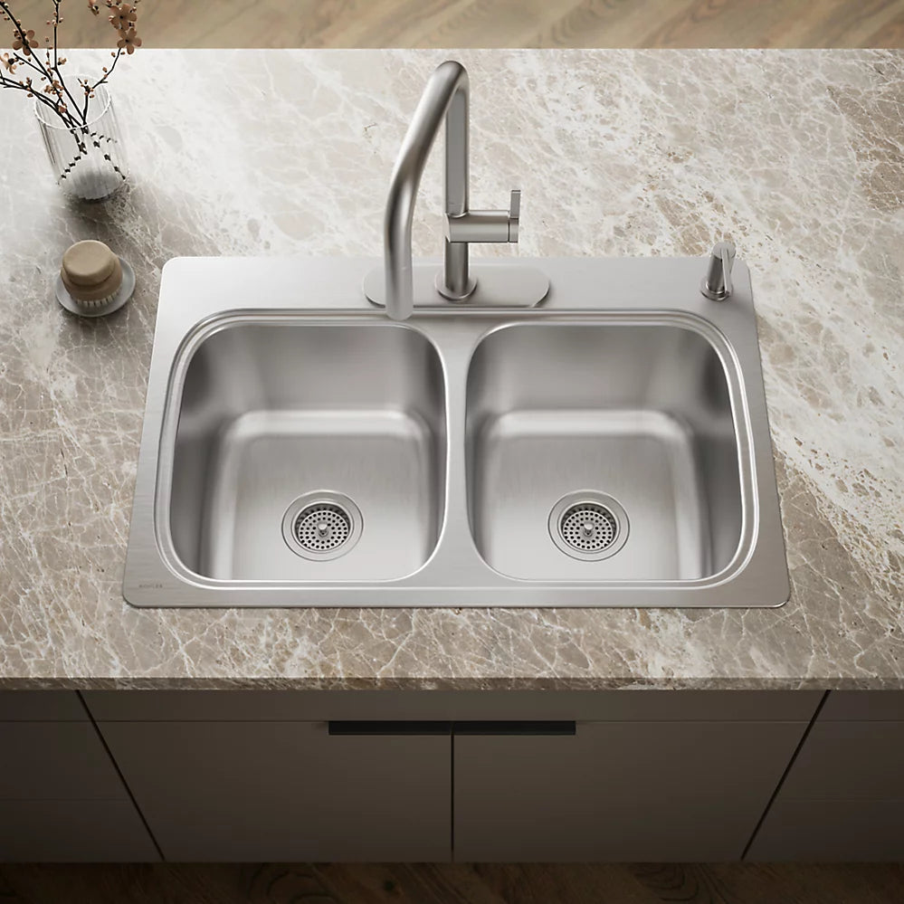 Kohler Verse™ 33" top-mount double-bowl kitchen sink