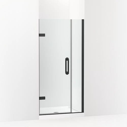 Kohler Frameless pivot shower door, 71-9/16" H x 33-5/8 - 34-3/8" W, with 3/8" thick Crystal Clear glass