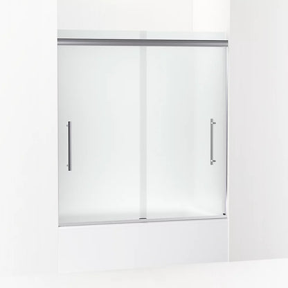 Kohler Frameless sliding bath door, 63-9/16" H x 54-5/8 - 59-5/8" W, with 5/16" thick Frosted glass