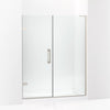 Kohler Frameless pivot shower door, 71-3/4" H x 58 - 58-3/4" W, with 3/8" thick Crystal Clear glass