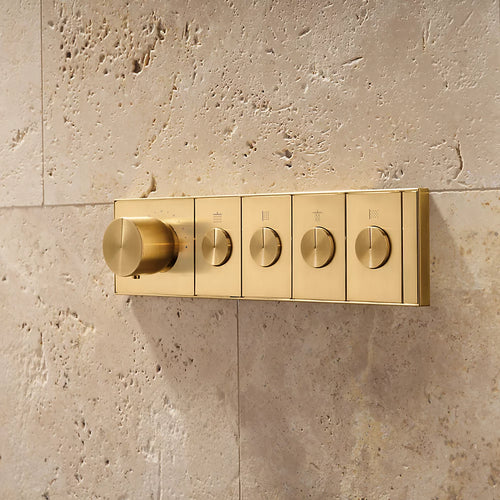 Kohler Four-outlet recessed mechanical thermostatic valve control