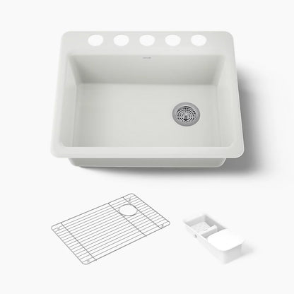 Kohler Riverby® 27" undermount single-bowl workstation kitchen sink