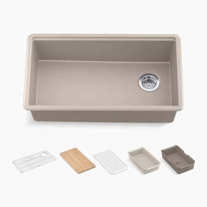 Kohler 32-1/2" undermount single-bowl workstation kitchen sink