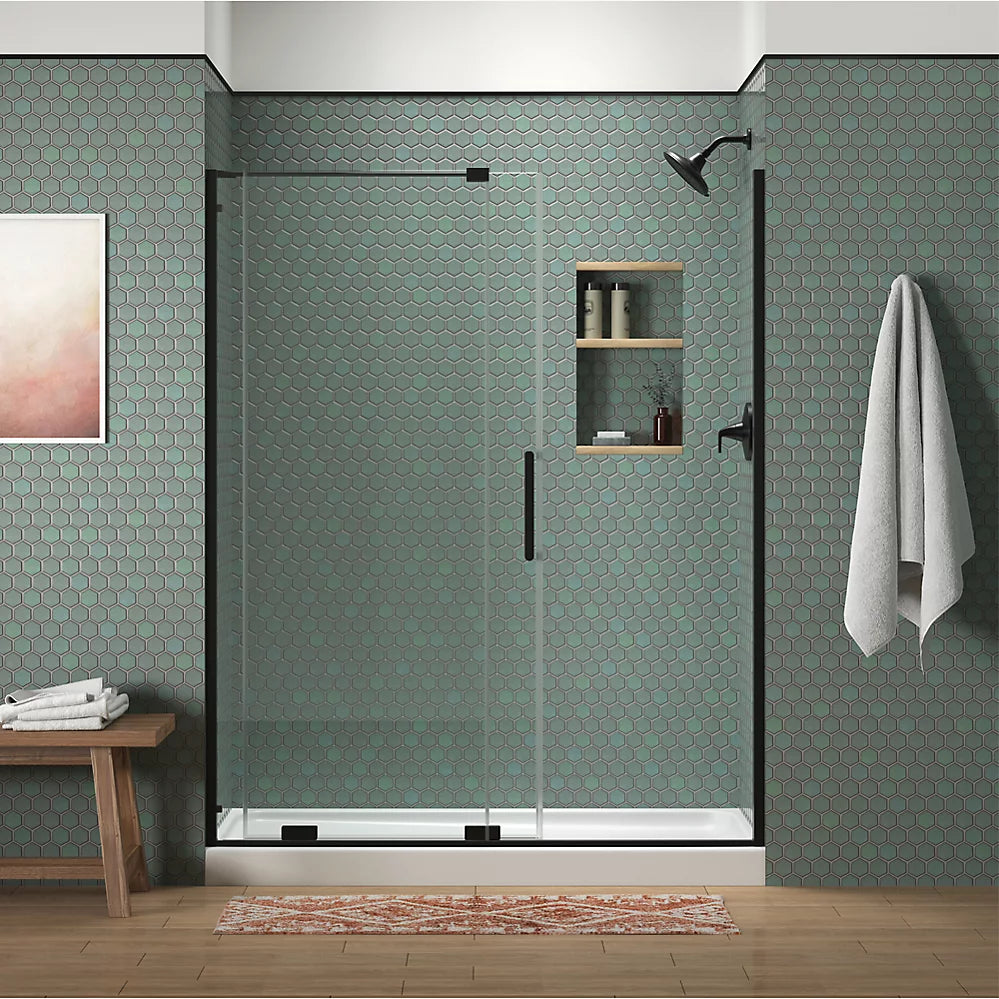 Kohler Sliding shower door, 71-3/4" H x 55-3/4 - 59-3/4" W, with 5/16" thick Crystal Clear glass