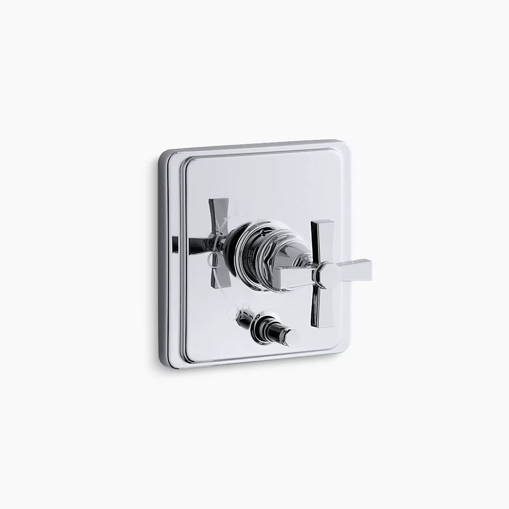 Kohler Rite-Temp® valve trim with push-button diverter and cross handle