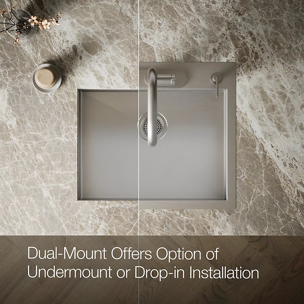 Kohler Vault™ 25" top-/undermount single-bowl kitchen sink