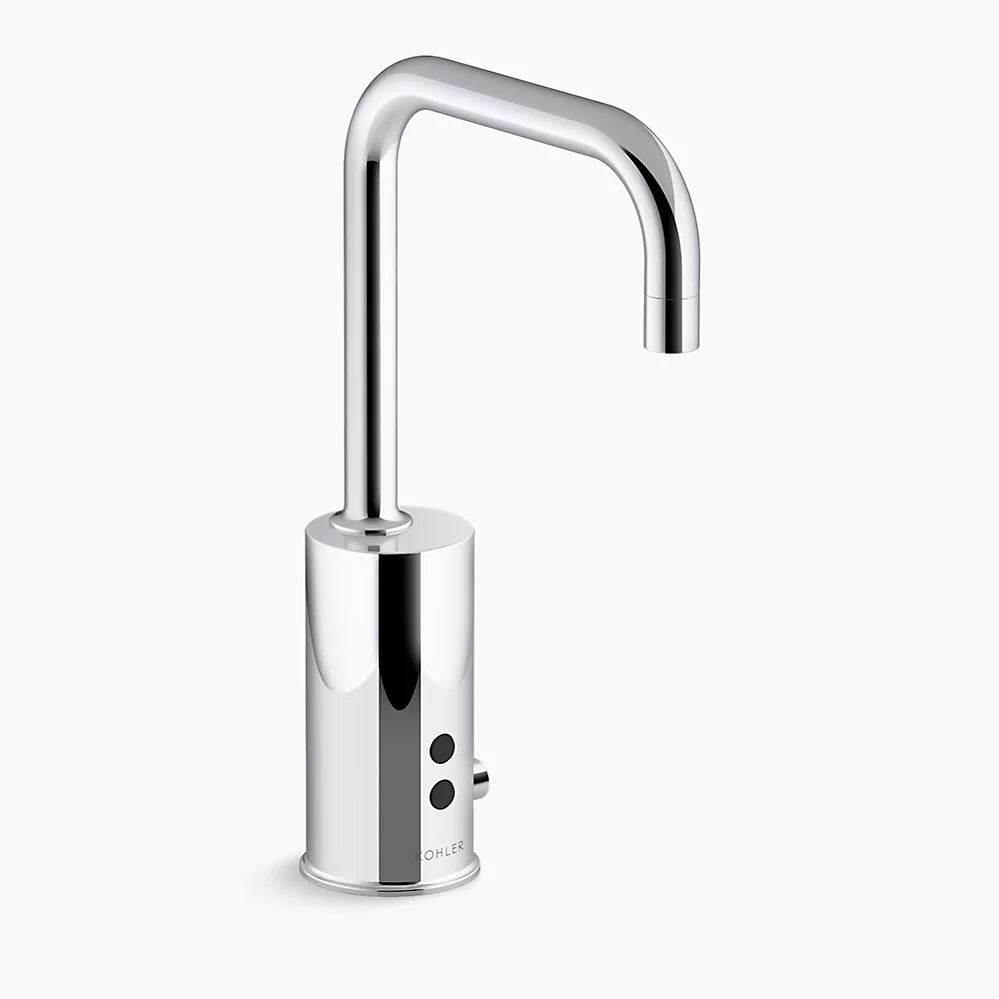 Kohler Touchless single-hole lavatory faucet with Insight™ sensor technology and temperature mixer, DC-powered, less drain, 0.35 gpm