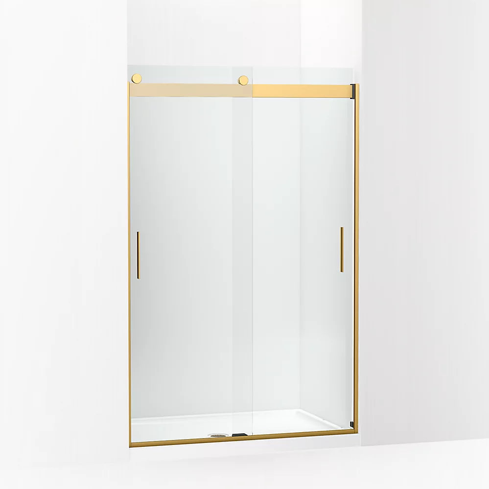 Kohler Levity Sliding shower door, 74" H x 43-5/8 - 47-5/8" W, with 1/4" thick Crystal Clear glass