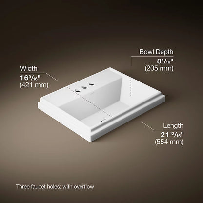 Kohler 21-3/4" rectangular drop-in bathroom sink