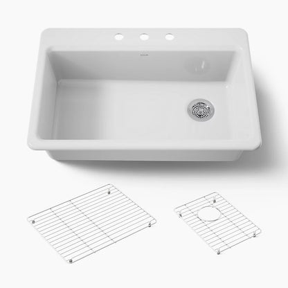 Kohler Riverby® 33" top-mount single-bowl kitchen sink