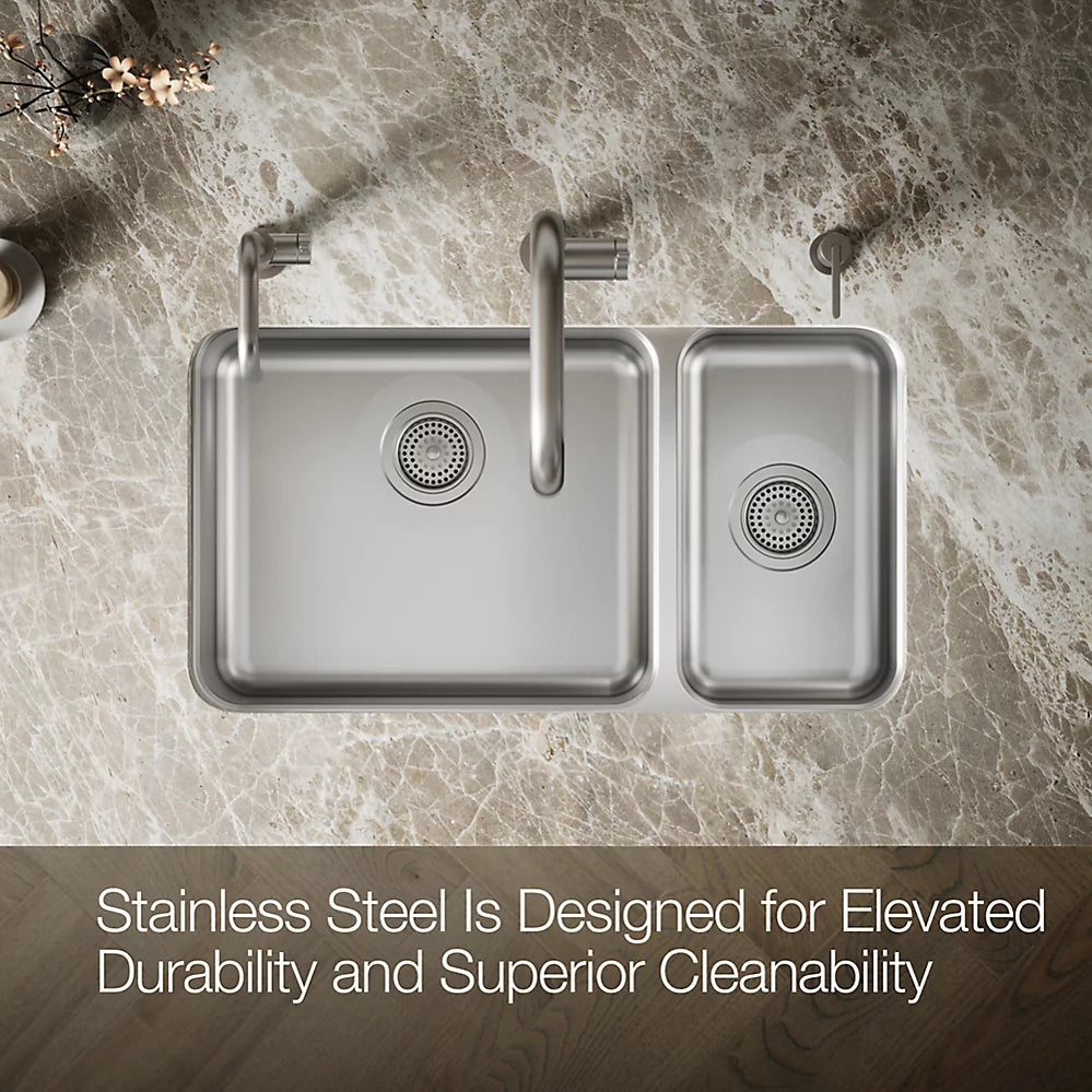 Kohler Undertone® 31-1/2" undermount double-bowl kitchen sink