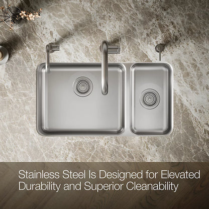Kohler Undertone® 31-1/2" undermount double-bowl kitchen sink