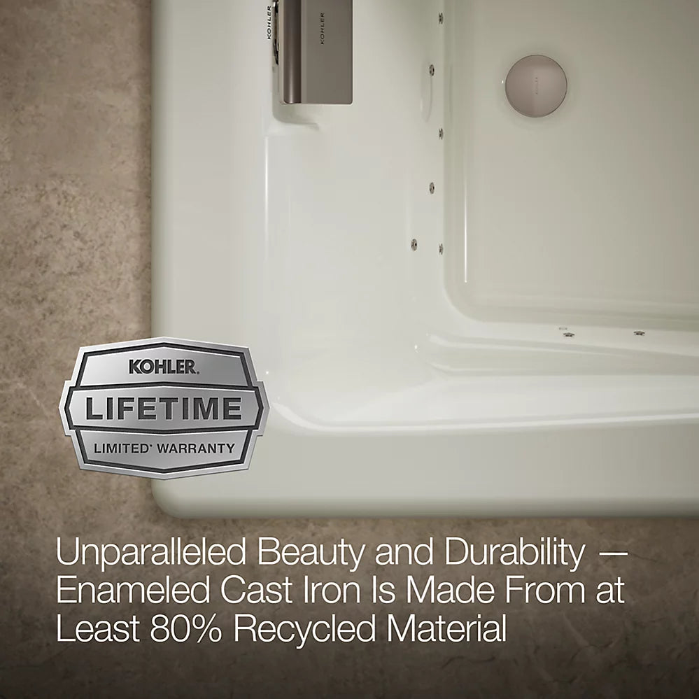 Kohler Tea-for-two 71-3 Heated Bubblemassage 4 x 36-Inch Drop-In Bathtub