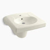 Kohler Wall-mount or concealed carrier arm mount commercial bathroom sink and shroud with single faucet hole