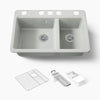 Kohler Riverby® 33" undermount double-bowl workstation kitchen sink