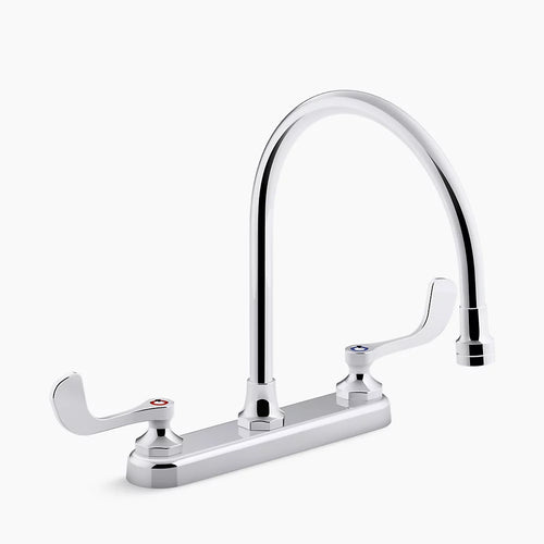 Kohler 1.5 gpm kitchen sink faucet with 9-5/16" gooseneck spout, aerated flow and wristblade handles