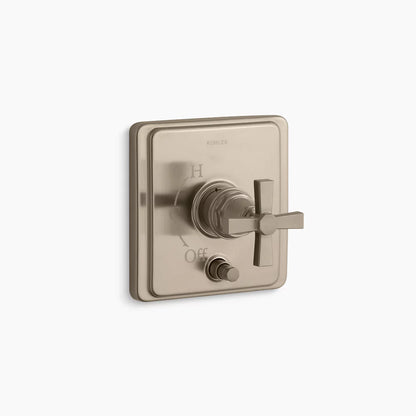 Kohler Rite-Temp® valve trim with push-button diverter and cross handle