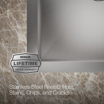 Kohler Vault™ Smart Divide® 33" top-/undermount double-bowl kitchen sink
