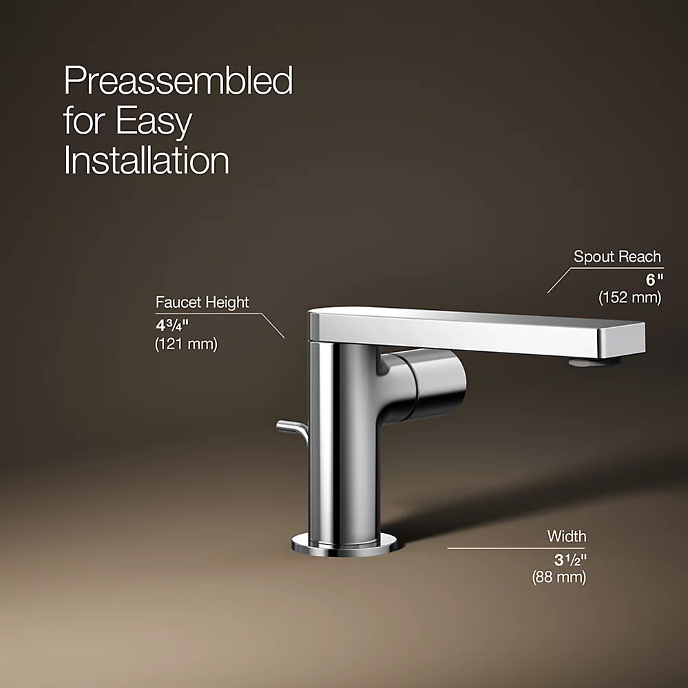 Kohler Single-handle bathroom sink faucet with Cylindrical handle, 1.2 gpm