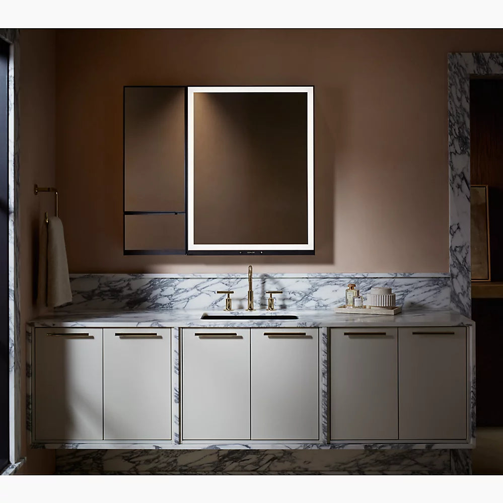 Kohler 12" x 32" framed medicine cabinet, left-hinged