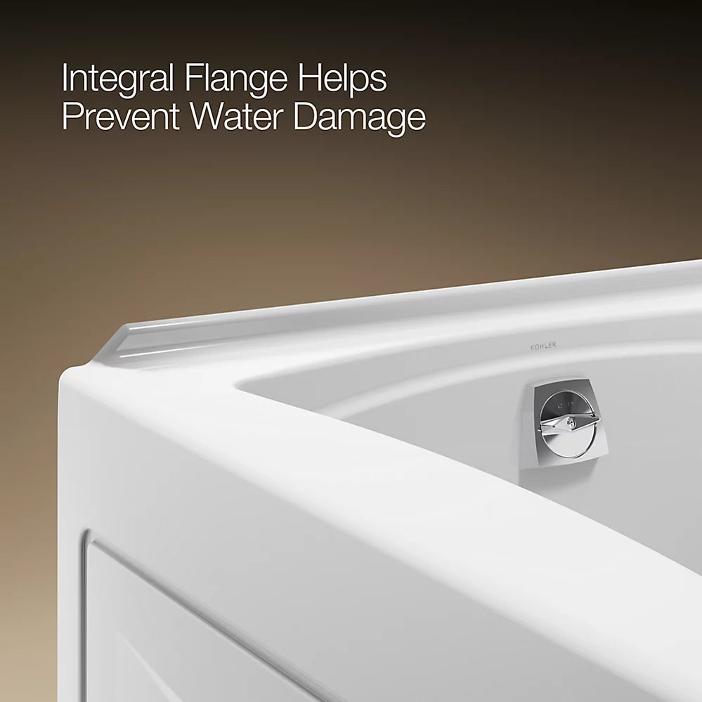 Kohler Mariposa 60" x 36" Alcove bath, left drain