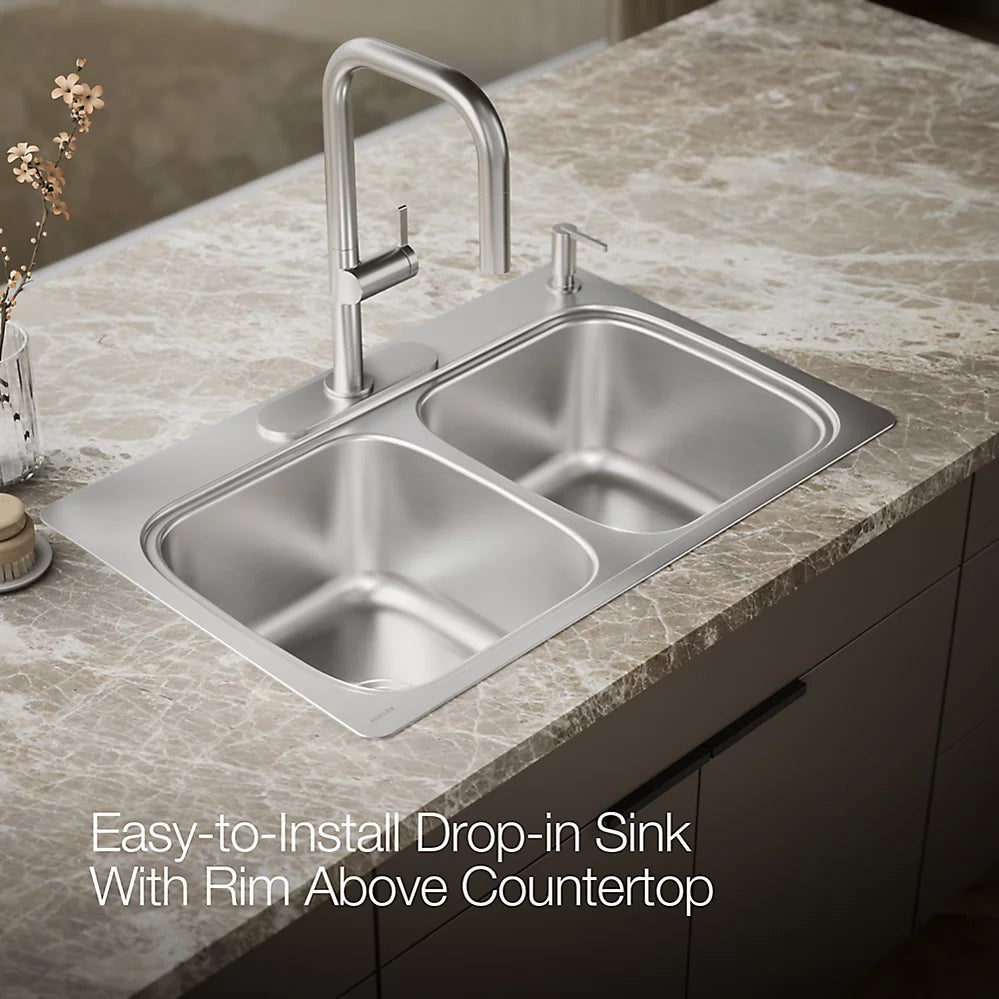 Kohler Verse™ 33" top-mount double-bowl kitchen sink